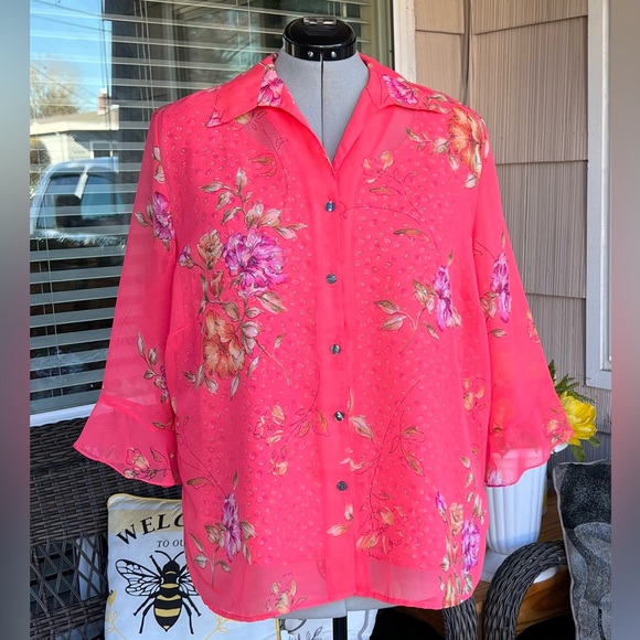 Notations Tops - Beautiful Notations Sheer Blouse